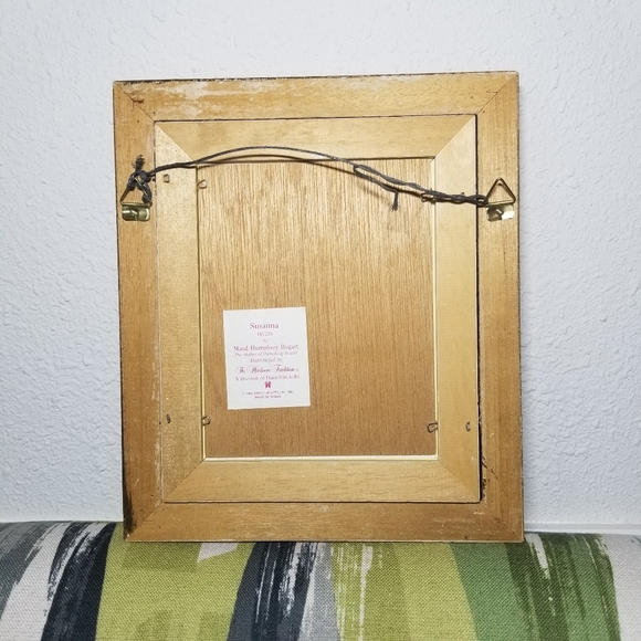 Susanna By Maud Humphrey Bogart 1988 Vtg Framed Canvas Art Girl Playing Banjo - Picture 8 of 13